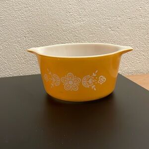 Pyrex - Yellow Print Small Serving Bowl